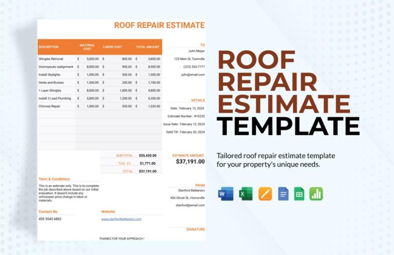 Free Service Estimate Templates, Editable and Printable